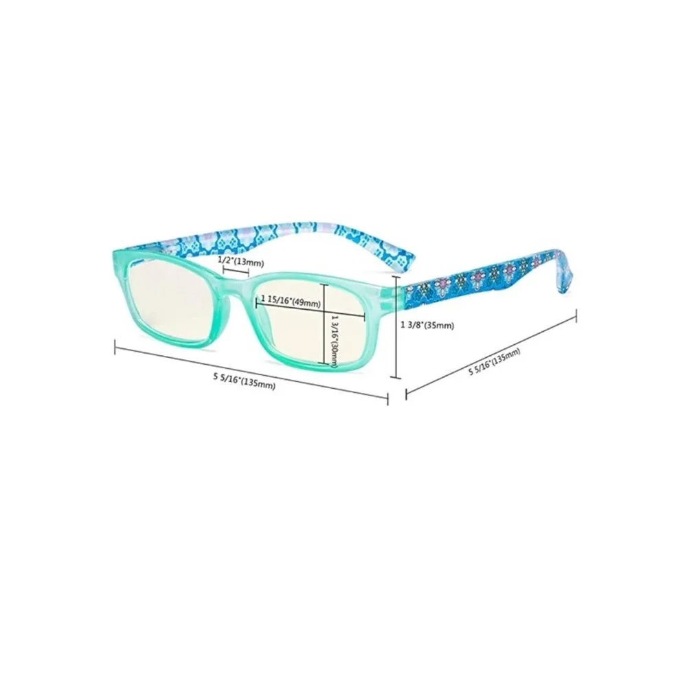CessBlue Purple Rectangle Blue Light 2.00 Reading Nerd Glasses Readers 118196